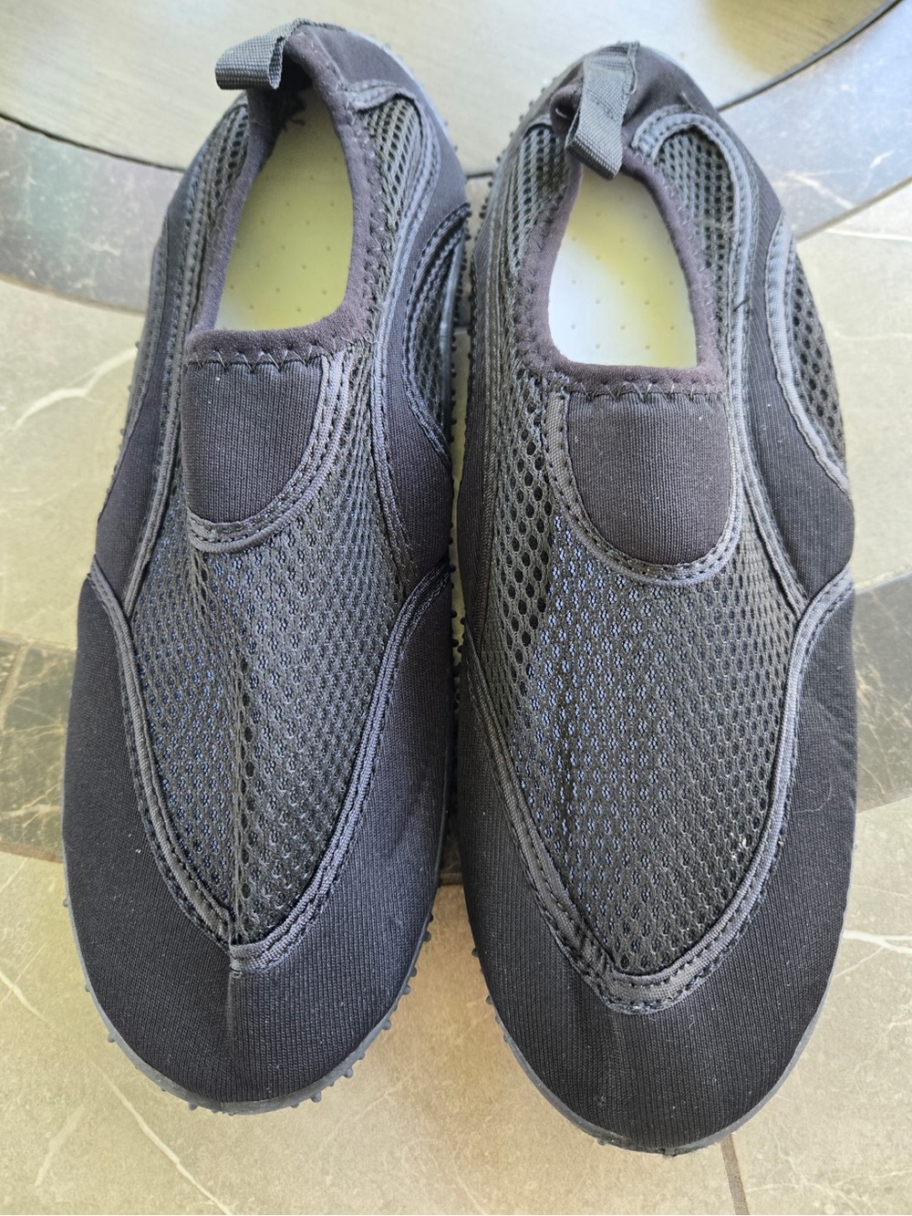Kids Black Slip-On Mesh Water Shoes